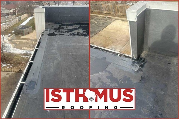 Commercial Flat-Roof Repair in Stoughton